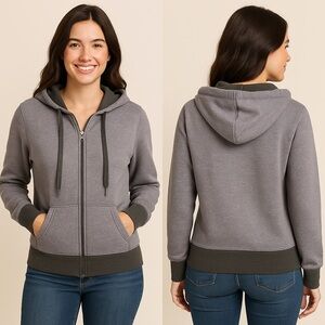 Free Spirit Women’s Long Sleeve Zipper Front Hoodie - Size Large